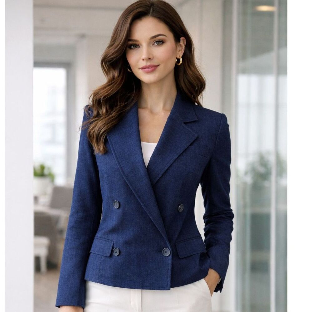 MICHAEL Michael Kors Linen/Cotton Blend Double Breasted Jacket - Size 4 - NWT